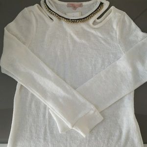 White open shoulder top